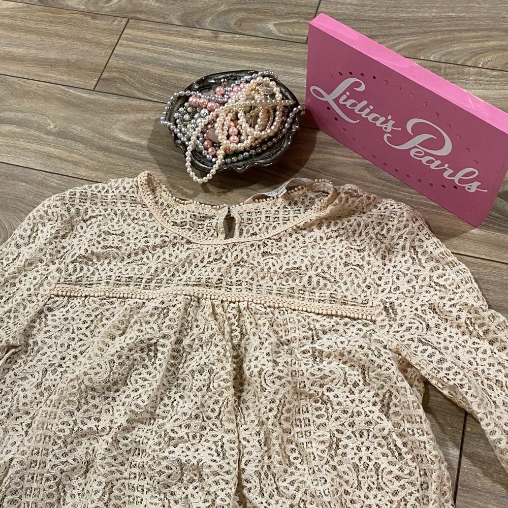 RACHAEL Rachael Roy Cream Lace Long Sleeve Blouse - Picture 11 of 13